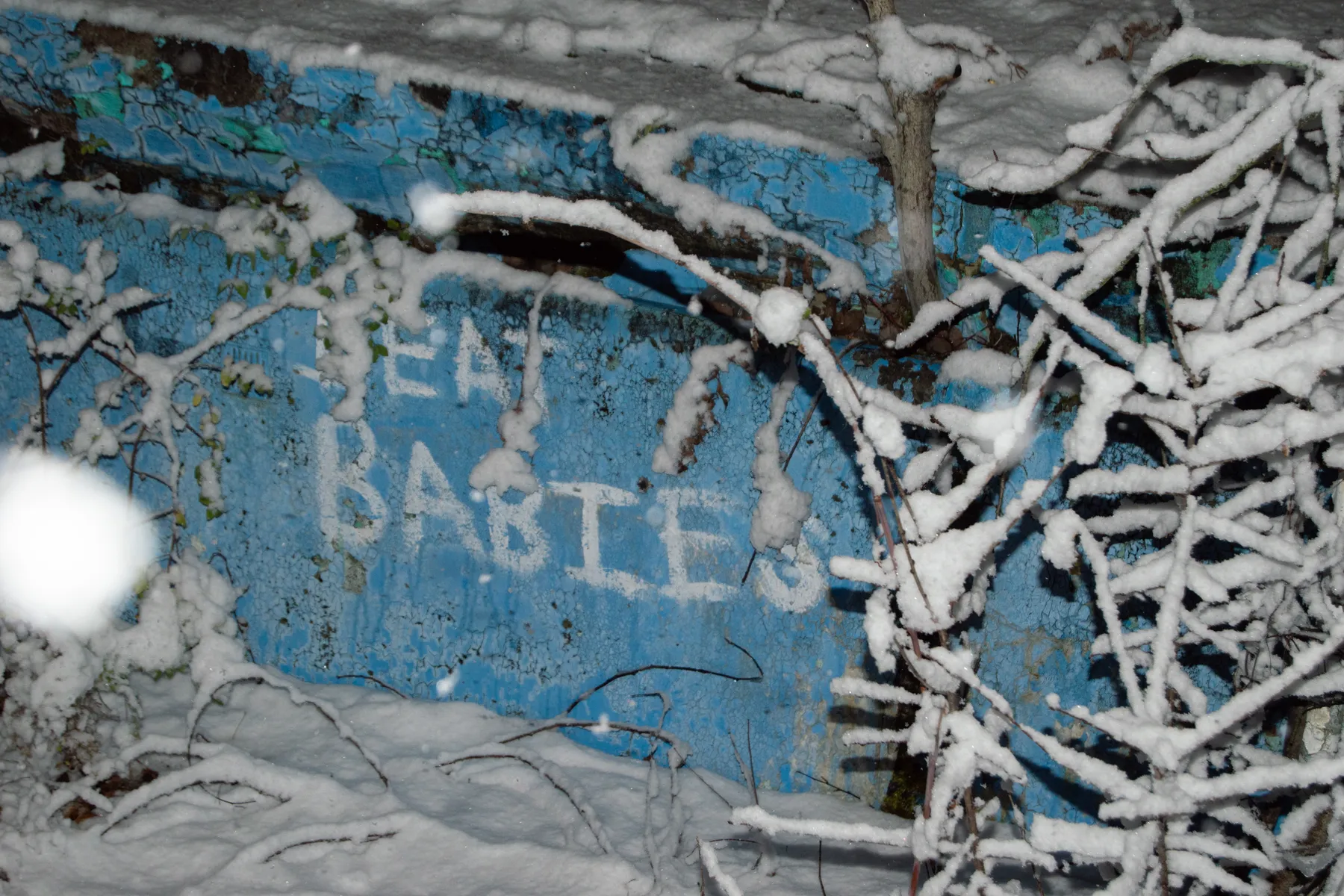 Winter night landscape — nineteen photo series
